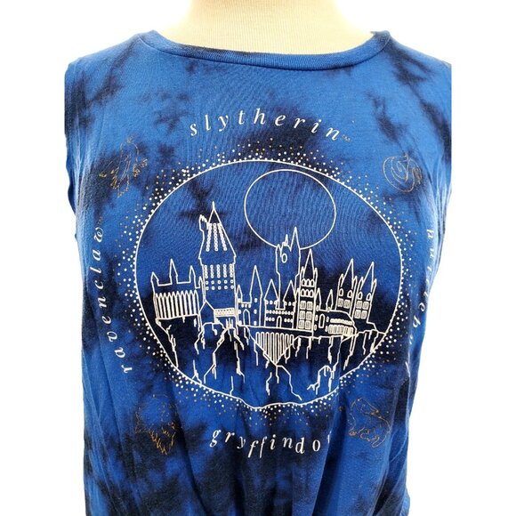 Harry Potter Med Shirt Tie Dye Hogwarts Crop Top House Sleeveless Womans Tee - Picture 11 of 12